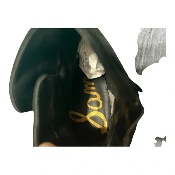 Sam Edelman, Mandi, Black Ankle Booties with Curved Heel - Picture 5 of 8